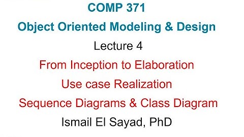 COM P371 Object Oriented Analysis and Design Lecture 4