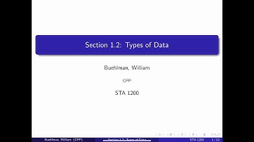 Section 1.2 Types of Data