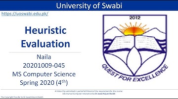 University of Swabi (UoS): Heuristic Evaluation based on Nielsen’s Principles