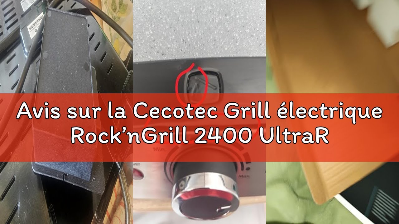 Avis sur la Cecotec Grill électrique Rock’nGrill 2400 UltraRapid 2400W, revêtement en pierre RockSto