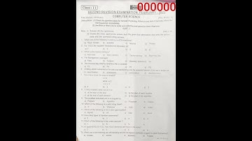 11th std second revision exam Computer Science question paper 2023 Chennai District