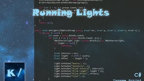 Space Engineers: Running Lights (InGame Script)