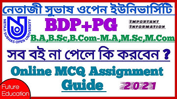 NSOU BDP+PG: Assignment Guide And Books Related Information