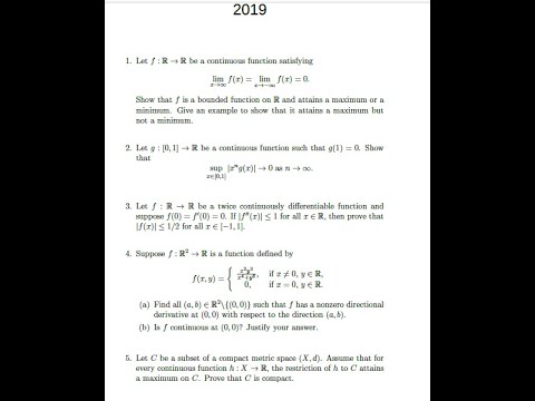 Solution of ISI M.MATH 2019 Real analysis(PMB)( Question no 1,2,3,4,5)