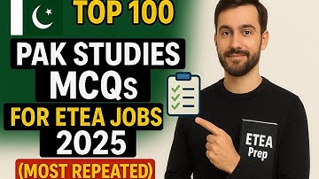 Top 100 Pak Study MCQs for ETEA| Important for ETEA Test Preparation 2025|