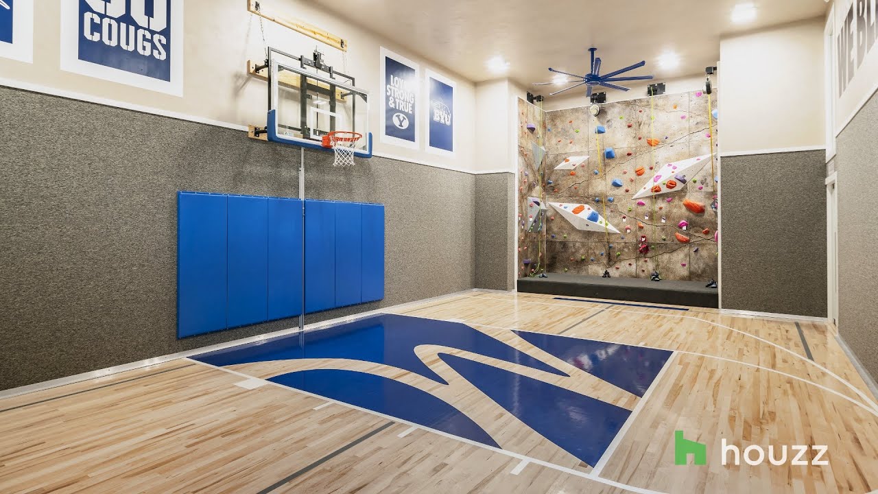 This Awesome Home Gym Features A Basketball Court, Climbing Wall And Locker Room