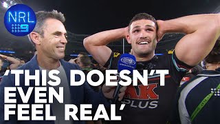 Nathan and Ivan Cleary's emotional embrace derails Freddy's interview | NRL on Nine