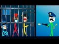 ¡NADIE ESCAPA DE LA PRISIÓN DE STICKMAN! 👮😨 ¡NOS ENCIERRAN EN LA CÁRCEL! 😂 INVICTOR STICK FIGHT