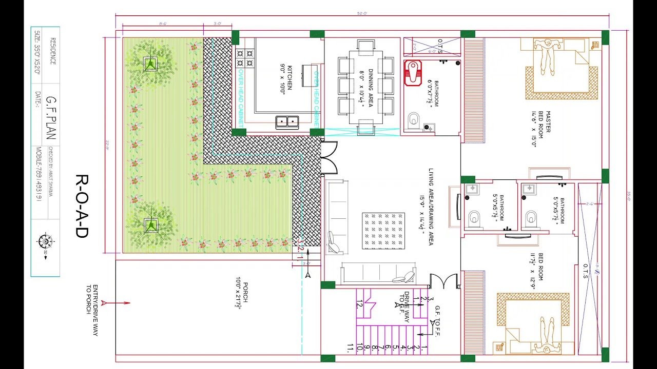 35 X 52 East Facing House Plan According To Vastu Youtube 35 X 52 East Facing House Plan According To Vastu Youtube