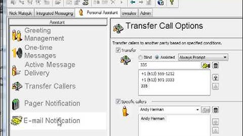 Objectworld UC Server and the Personal Assistant:  Pager and Email Notification