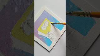 SpongeBob painting on canvas. #viral #spongebob #paintingideas #canvaspainting #acrylicpainting