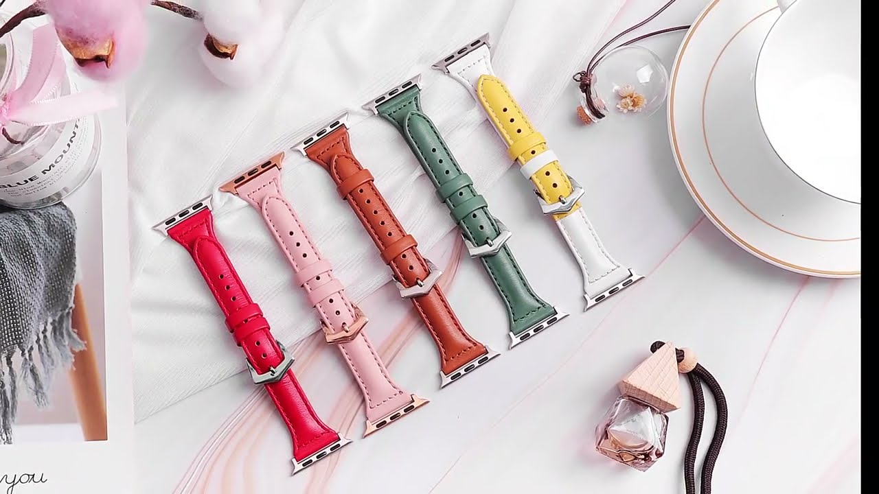 Adeline Genuine Leather Slim Apple Watch Band