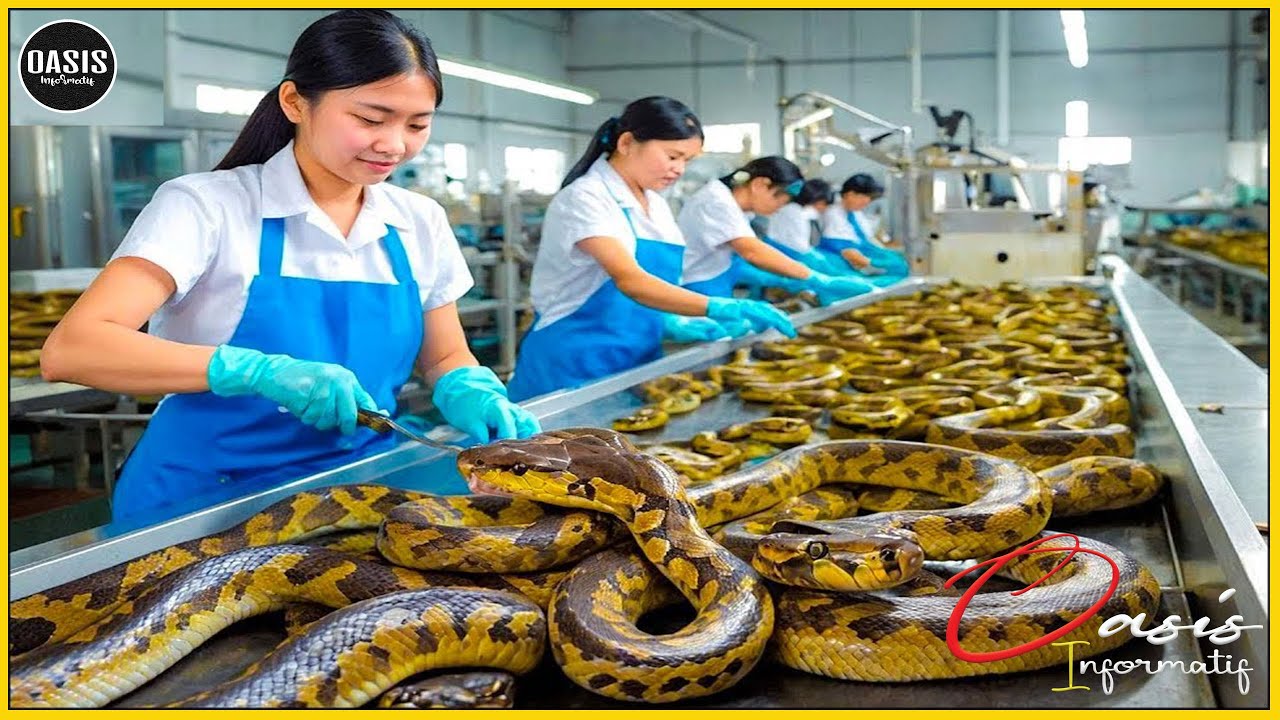 Melihat Bagaimana Proses Pengolahan Kulit Ular Piton Menghasilkan Jutaan Dollar | Processing Factory