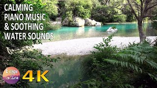 Relaxing piano music & soothing water sounds - Peaceful music for meditation-Sleep music - 4K video