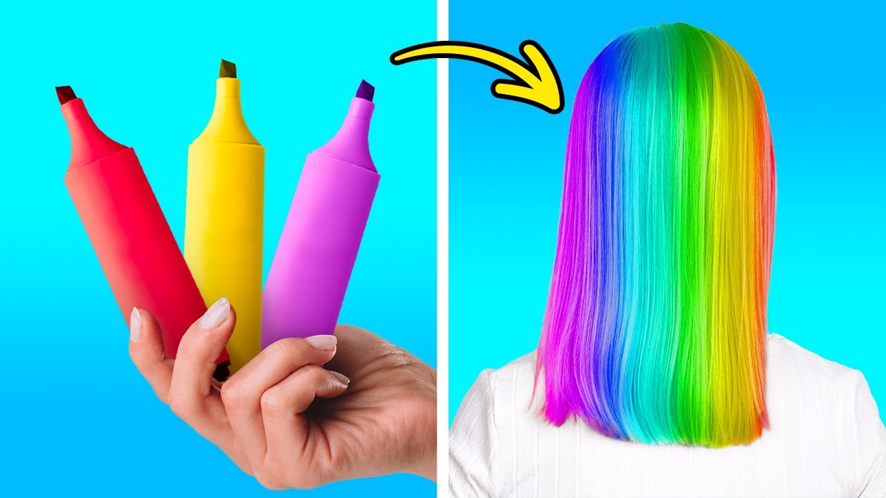 DIY HAIR DYE || Brilliant Beauty Tricks, Hair Styling And Nail Design That You Will Adore