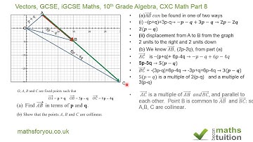 Vectors, GCSE, iGCSE Maths, 10th Grade Algebra, CXC Math Part 8
