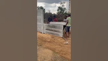 RCC fins are placed in precast boundary wall in this manne way.#precast#readymade #civilengineering