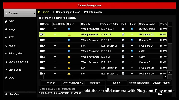 How to add new IP Camera in hikvision NVR