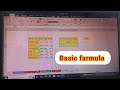 Excel के बेसिक फार्मूले | basic formulas and functions | Basic farmula in Excel