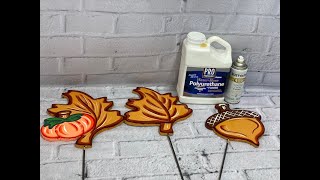 HOW TO: Add Poly Top Coat to Protect Your Yard Art & LEARN TO PAINT: Fall Leaf, Pumpkin & Acorn