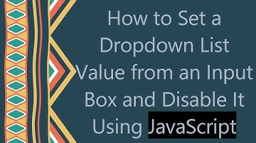 How to Set a Dropdown List Value from an Input Box and Disable It Using JavaScript