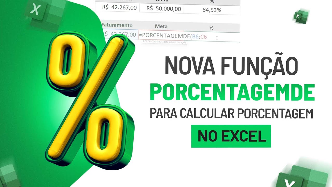 Nova Função PORCENTAGEMDE para Calcular Porcentagem no Excel