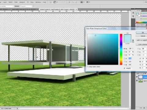 Photoshop Tutorial: How to add backgound image onto a rendered scene