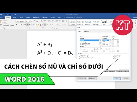 Word 2016 | Hướng dẫn cách chèn số mũ và chỉ số dưới