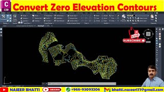 Convert Zero Elevation Line to Contours Elevation | How to change the elevation of contour with lisp