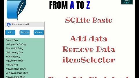 Sqlite Basic Part 04 Add and Delete (remove) record on database and Listview