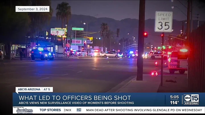 Business surveillance camera captures moment two Phoenix police officers were shot
