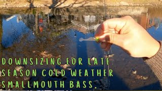 Fishing the Dupage river for cold weather smallmouth bass.
