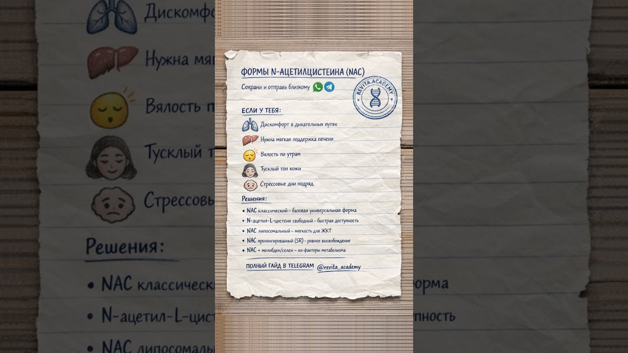 NAC без мифов: 5 форм и с чем сочетать | Как выбрать мягко для ЖКТ