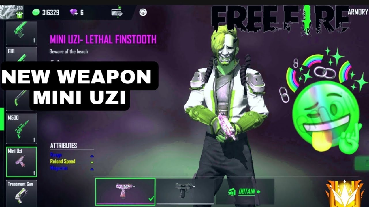 freefire ka new weapon skin miniuzi @badge99 @b2k @gangameing 