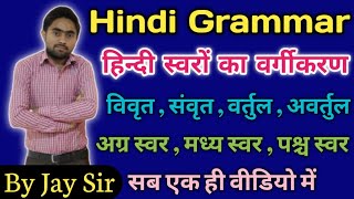 Hindi Grammar|विवृत,संवृत,वर्तुल,अवर्तुल,अग्रस्वर,मध्यस्वर,पश्चस्वर,ह्रस्वस्वर,दीर्घस्वर||By Jay Sir