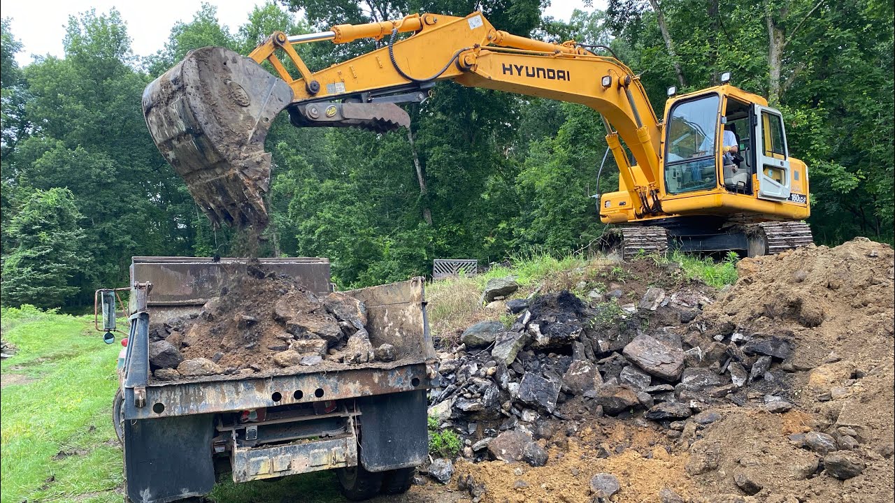 Digging a Foundation for our Bank Barn pt.1 - YouTube