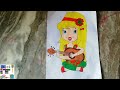 how to draw beautiful princess singer drawing very easy step by step | Ambica's Art File