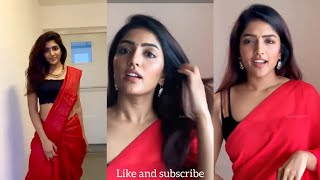 Eesha rebba Beautiful red saree | Stunning instagram reels | Tollywood actress | Viral | trending ||