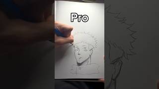 Drawing Itadori from JJK Noob VS Pro VS God art anime shorts