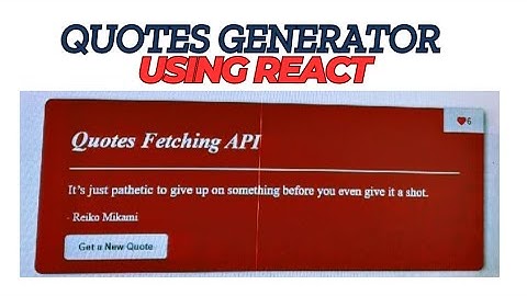 How to Create Random Quote Generator | Using Vite + React | API Project