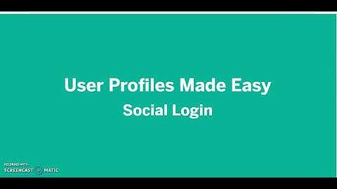 User Profiles Made Easy - Social Login