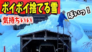 20231224 大雪の翌日の屋根除雪　天気がいいから気持ちいい　アルミダンプで楽々雪下ろし　snow removal