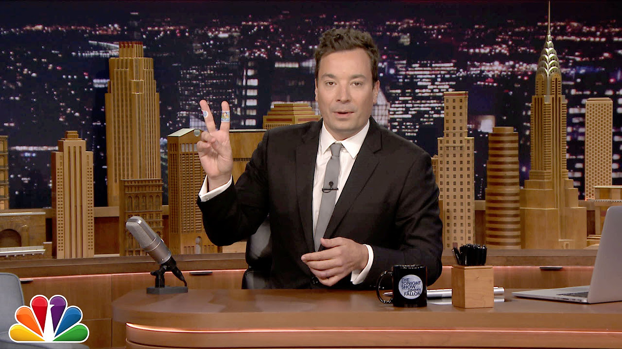 Jimmy Fallon almost lost his finger tripping over his wife's rug