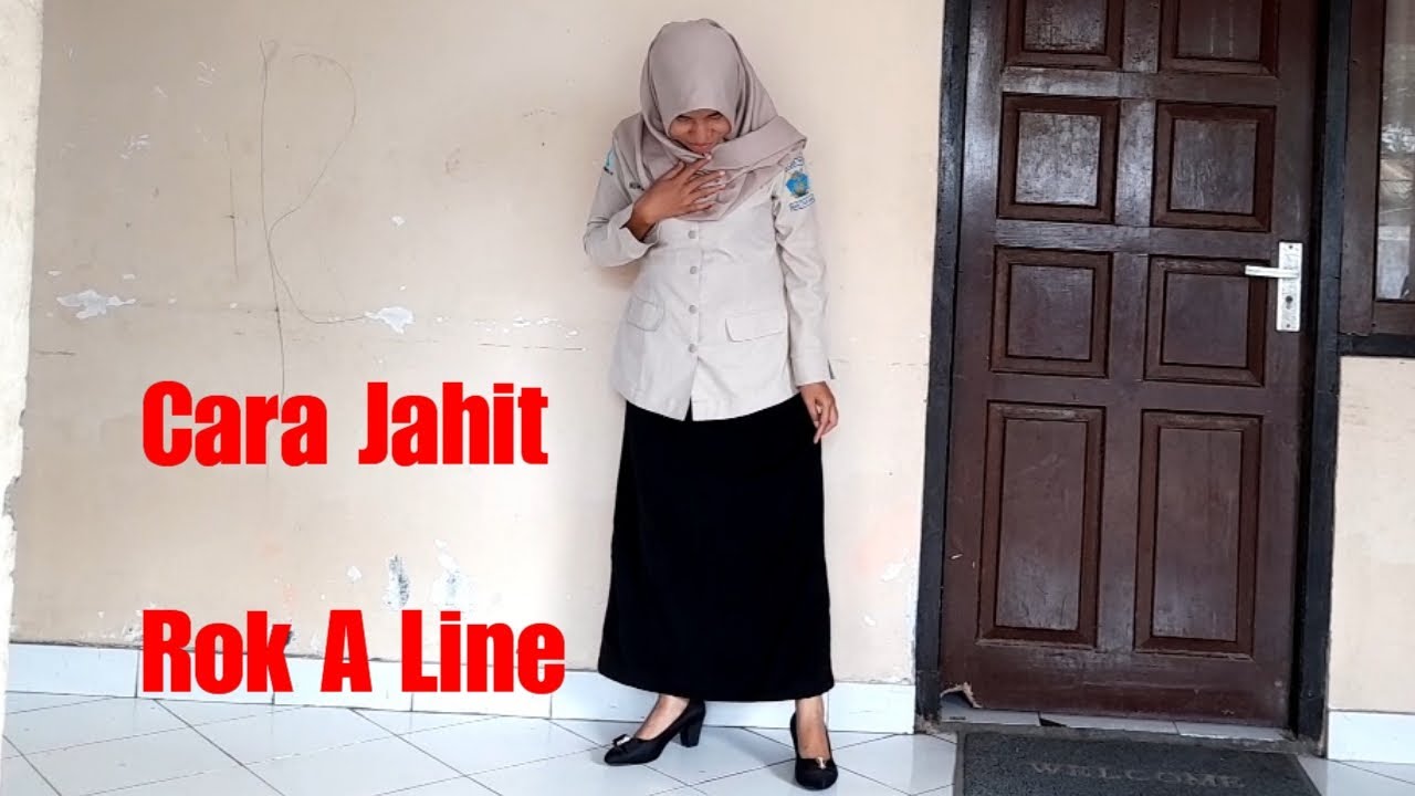 Cara Jahit Rok A Line Untuk Pemula - YouTube