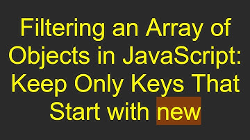 Filtering an Array of Objects in JavaScript: Keep Only Keys That Start with new