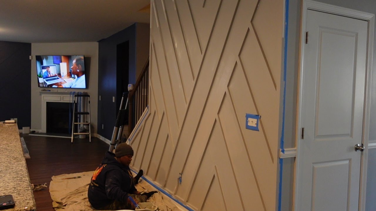 Step by step Accent wall installation interiordesign diy homedecor