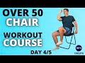Over 50 chair exercises   full body workout course  day 45 abs