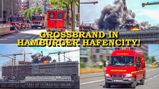 +++ GROSSBRAND IN HAMBURG +++ METERHOHE RAUCHSÄULE | FLAMMEN IN HAFENCITY | FEUERWEHR | GROSSEINSATZ