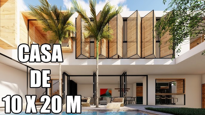 Diseño casa familiar El Bambú 10x20 en un piso, 87 M2, planos disponible