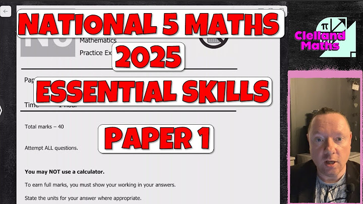 National 5 Maths 2025 EXAM ESSENTIAL SKILLS PAPER 1
